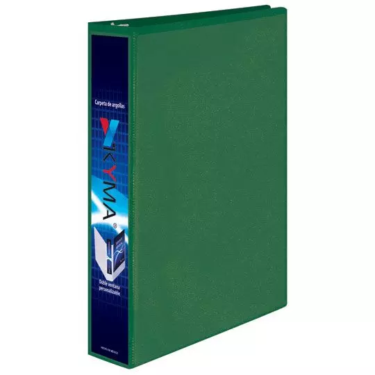 Carpeta panorámica KYMA carta color verde herraje en "O" de 1 pulgada