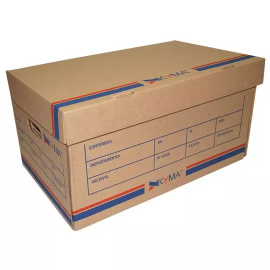 Caja de archivo oficio larga de cartón KYMA  1 pieza. Largo: 62x36.5x26cm
