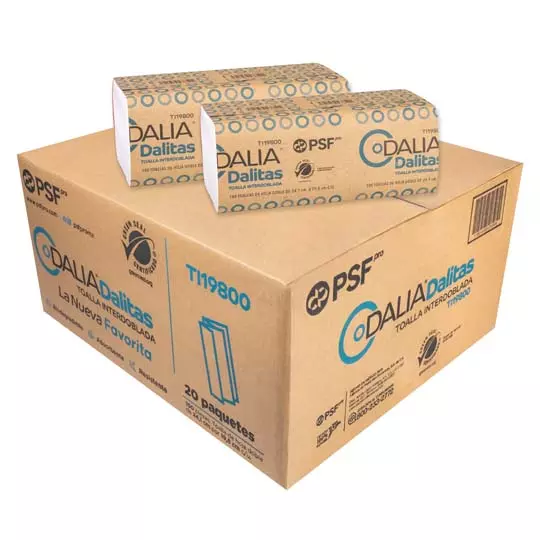 Toalla interdoblada Dalia, dalitas caja c/20 paq de 100 hjs c/u