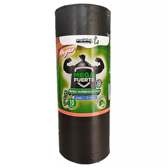 Bolsa jumbo ANGUIPLAST, rollo con 10 bolsas de calibre 120 Medidas de 70x90 cm