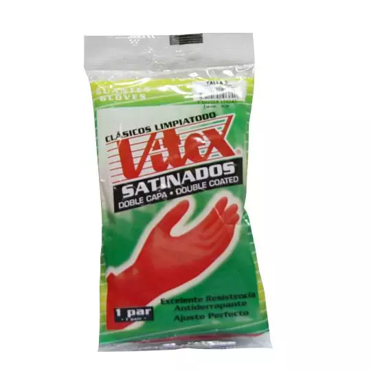 Guantes de latex antiderrapantes N. 8 Vitex color rojo