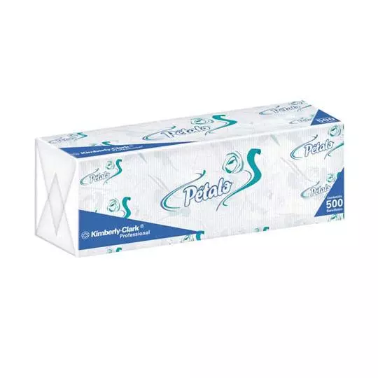 Servilletas blancas Petalo caja con 12 paq. 500 hjs.