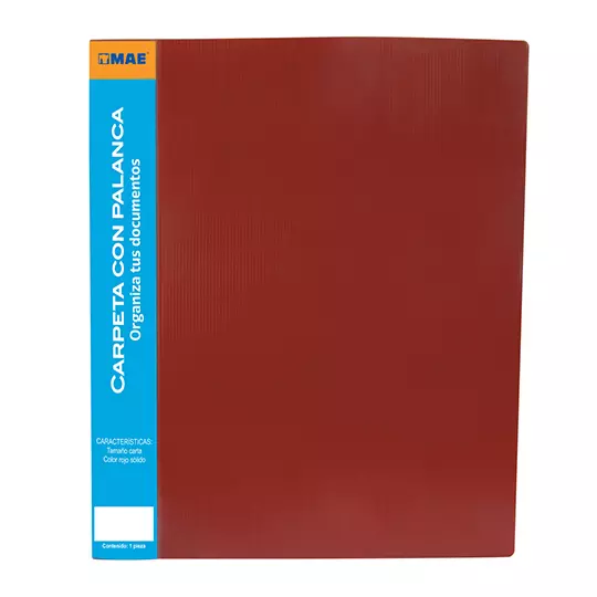 Carpeta tipo palanca, MAE carta rojo. 
