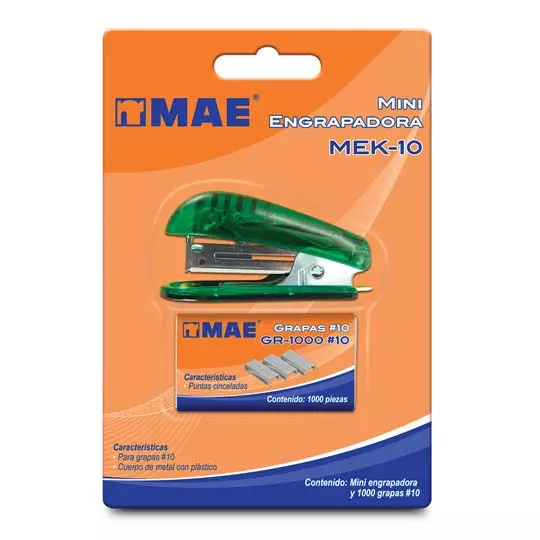 Kit de Engrapadora plastica mae mini Engrapadora no 10 + 1000 grapas