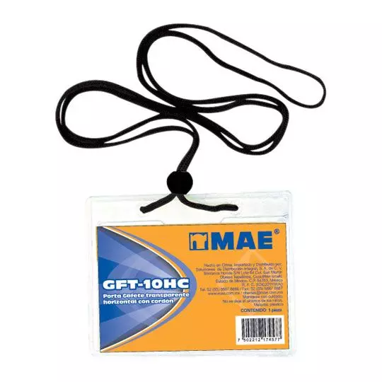 Gafete transparente horizontal marca maecaja con 50 piezas