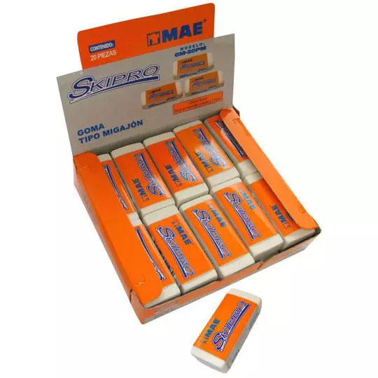 Goma tipo migajon mae caja con 20 piezas.