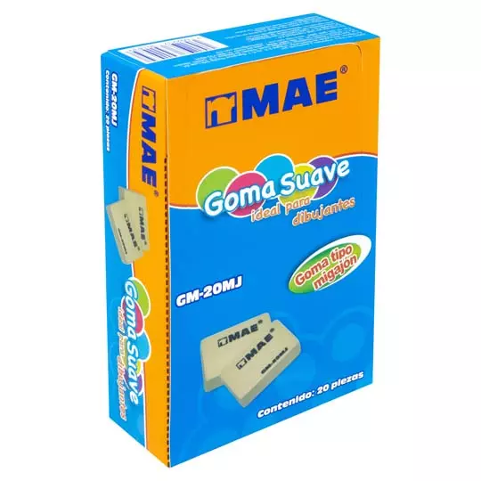 Goma tipo migajon mae caja con 20 piezas.
