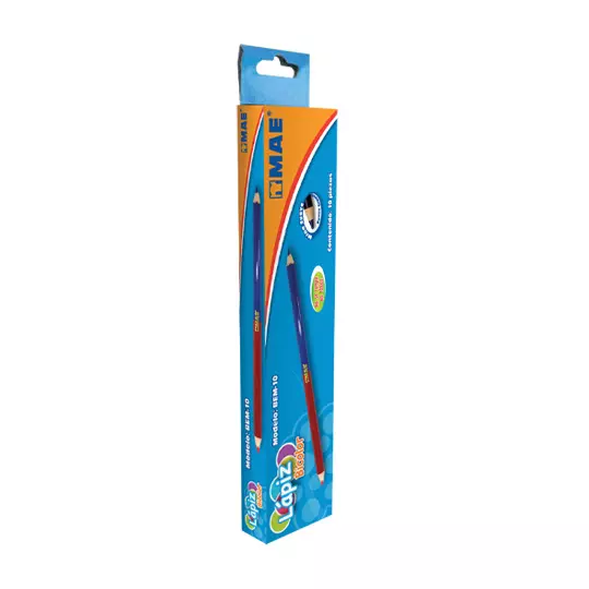 Lapiz bicolor mae rojo/azul caja con 10 piezas