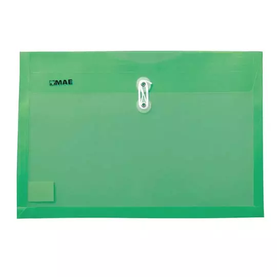 Sobre horizontal de polipropileno mate color verde
