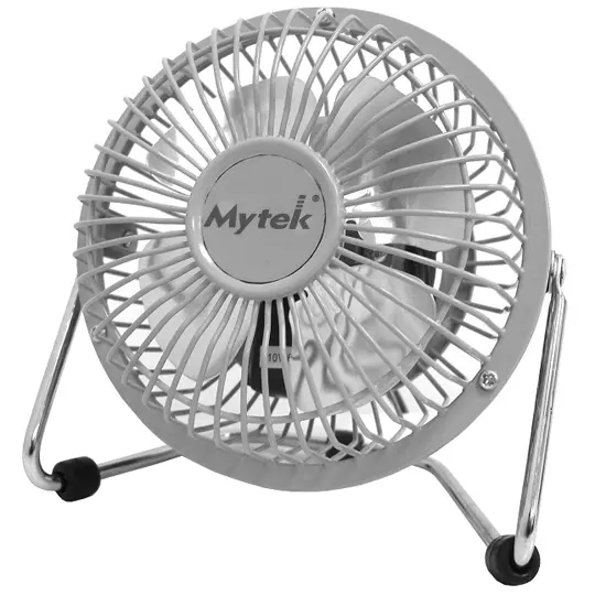 Ventilador Mytek de escritorio 4 pulgadas modelo 3131 color plata.
