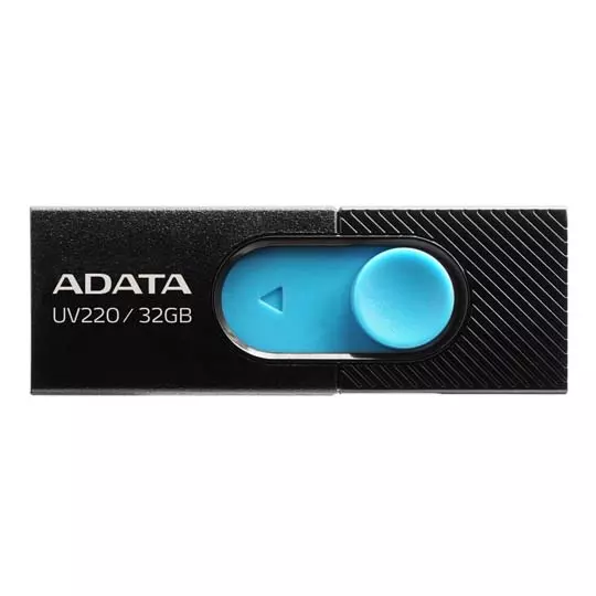 Memoria USB Adata UV220, 32GB, USB-A 2.0, Negro/Azul