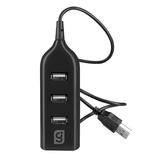 Mini hub GREENLEAF 4 puertos USB color negro