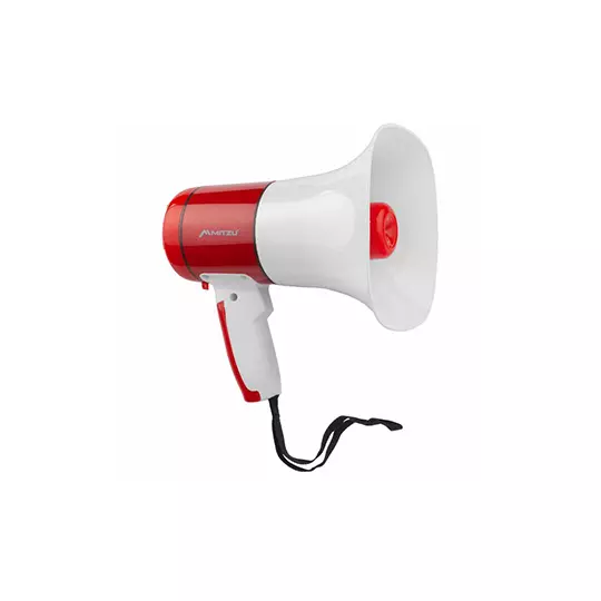 Megáfono recargable MITZU con entradas USB, micro SD, rec, sirena de 30w