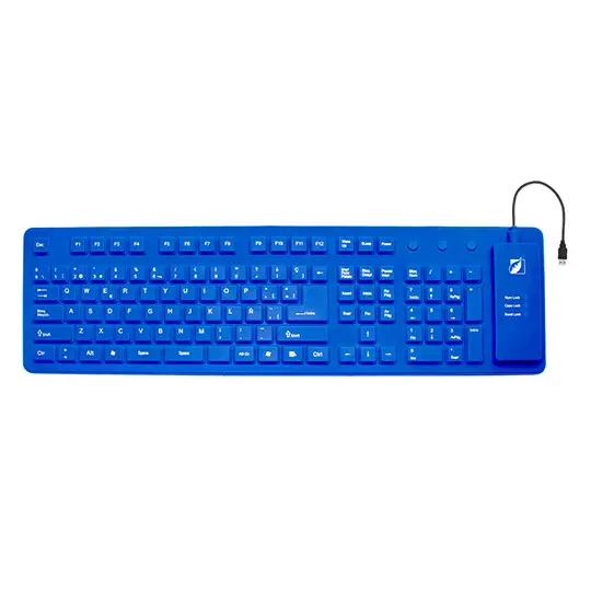 Teclado flexible GREENLEAF multimedia alámbrico 88 teclas color azul