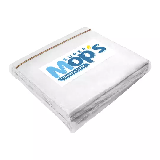 Franela Super mops color blanco.
