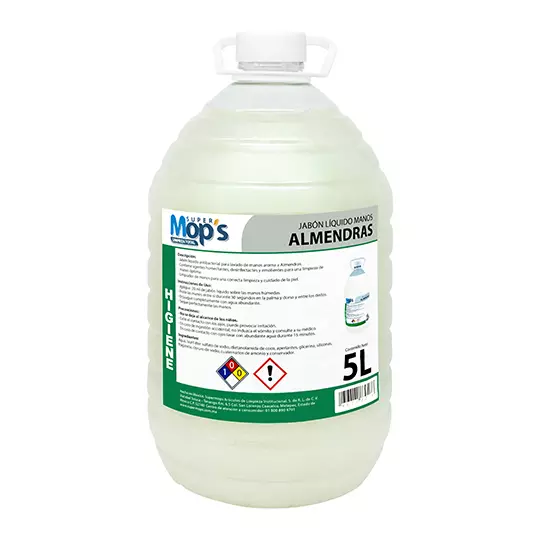 Jabon para manos Super mops aroma almendra 5 Lt.
