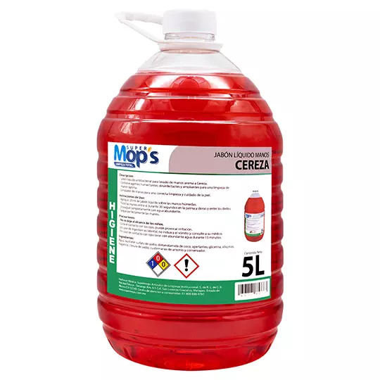Jabon para manos Super mops aroma cereza5 Lt.