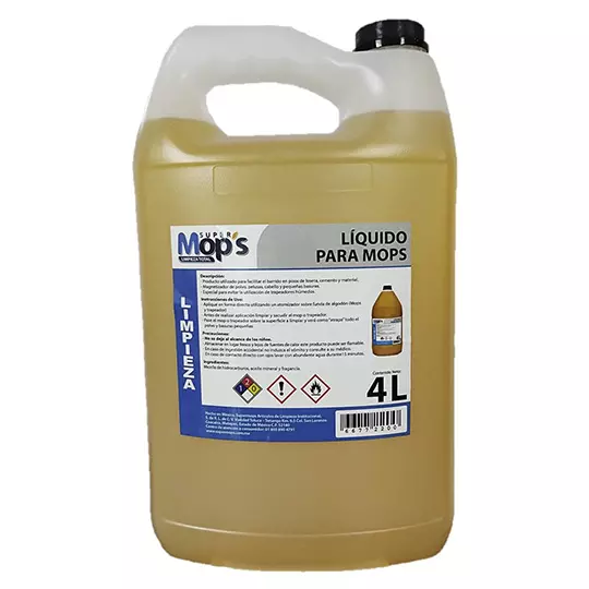 Líquido para mops SUPERMOPS, magnetizador en barrido de basura, botella 4 litros