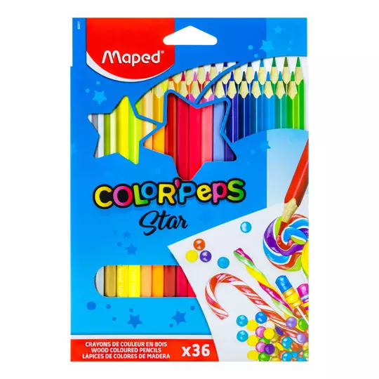 LM-Lapices de color Maped con 36 piezas piz colorpeps triangular
