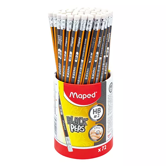 Lápiz de grafito black peps Maped con 72 piezas  Lápiz HB no. 2 forma triangular