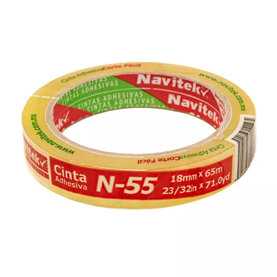 Cinta corte fácil N55 Navitek transparente 18 mm x 65 m uso escolar/oficina