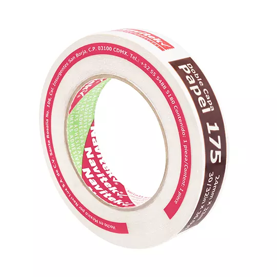 Cinta doble capa papel uso 175 Navitek 24 mm x 33 m