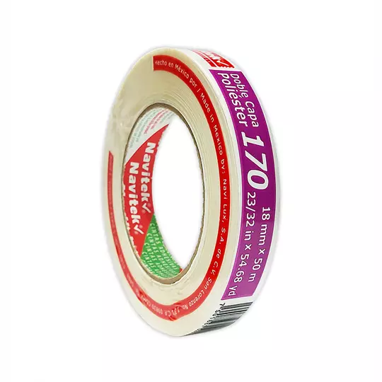 Cinta doble capa poliéster uso 170 Navitek 18 mm x 50 m
