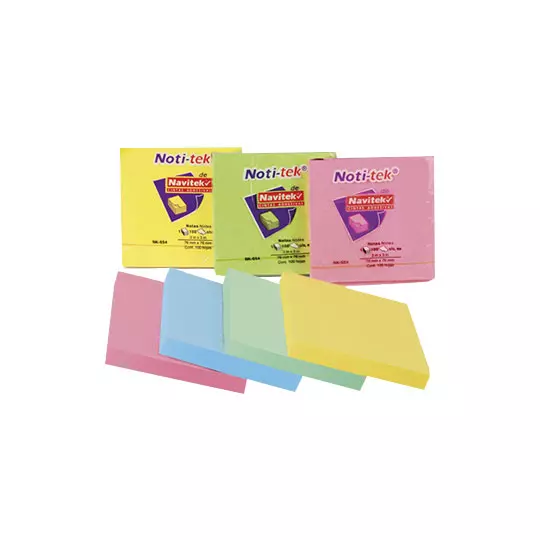 Notas adhesivas Navitek colores pastel 3" x 3" 12 blocks con 100 hojas cada uno