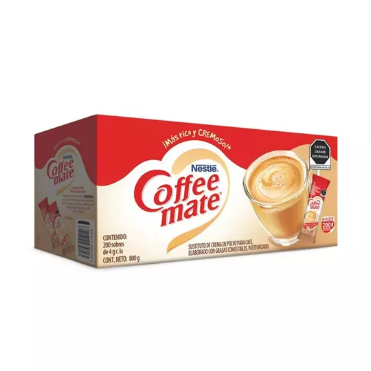 Sustituto de crema coffee mate originalen stick de 200 pzas