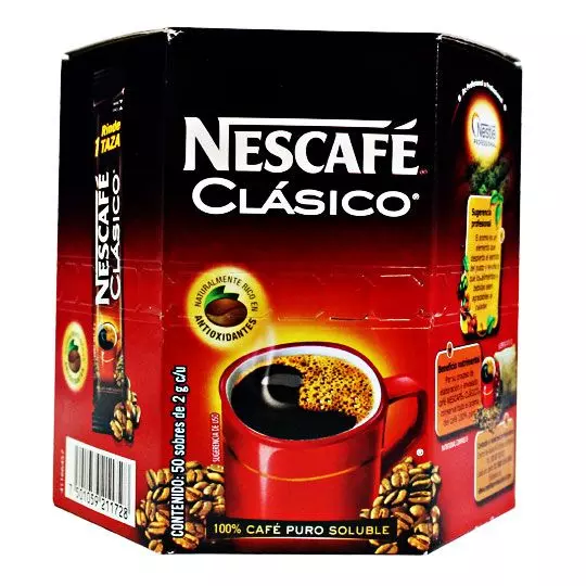 Café soluble Nescafé clásico en stick 50 pzas
