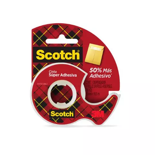 SCOTCH CINTA SUPER ADHESIVA DISPENSER MM X 16.5 M