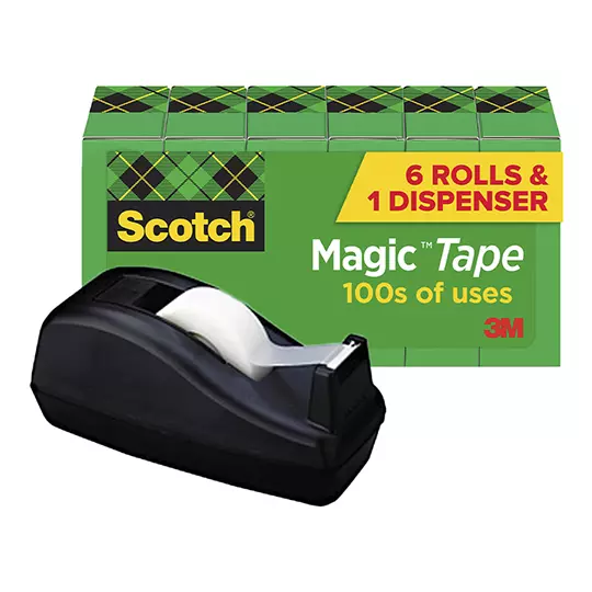 Despachador de cinta magia 3M Scotch 810-C40BK + 6 cintas de 19 mm x 25.4 m