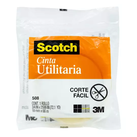 Cinta utilitaria Scotch Mod.508 3M 18mmx66m bolsa con 1 pieza