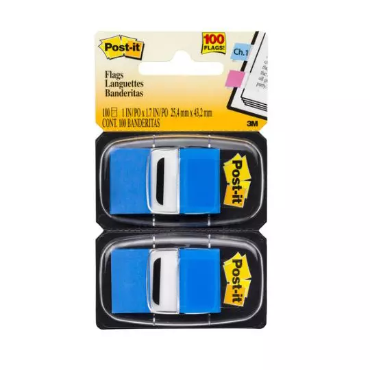 Banderitas adhesivas Post-It azules 2 block