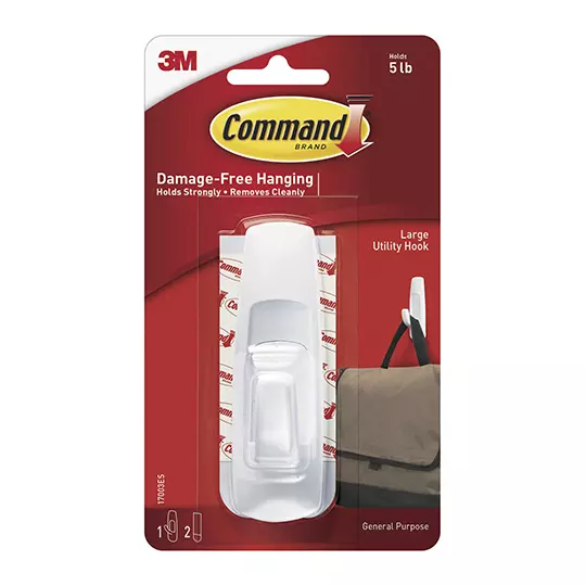 Gancho adhesivo para interiores Command,Blanco Grande Pack 1 pieza