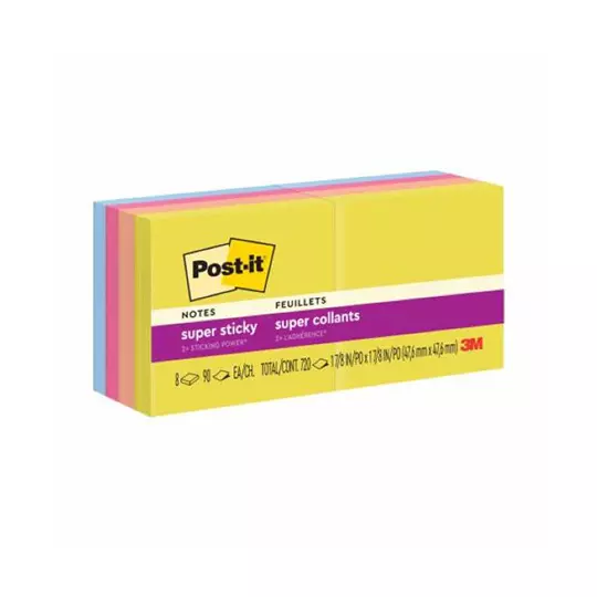 Notas adhesivas mod. 622-8SSJOY Post-it 2x2 pulgadas 8 blocks con 90 hojas