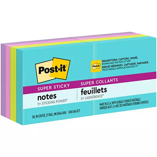 Notas adhesivas mod. 622-8SSMIA Post-it 2x2 pulgadas 8 blocks con 90 hojas