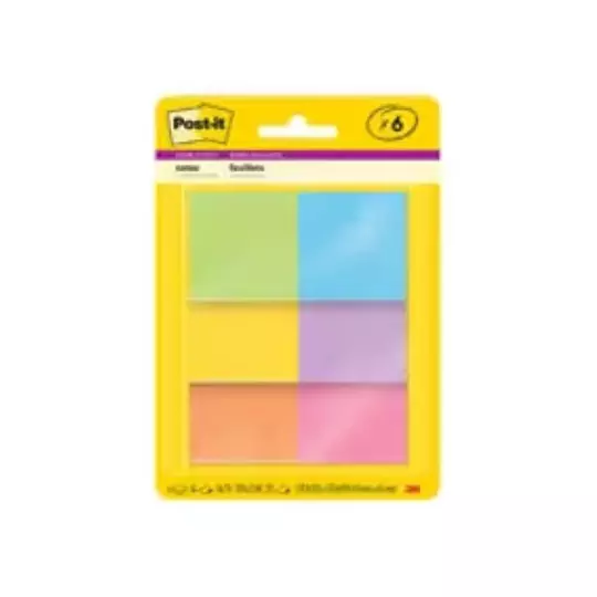 Notas adhesivas mod. 622-6SSAU Post-it 2x2 pulgadas 6 blocks con 45 hojas