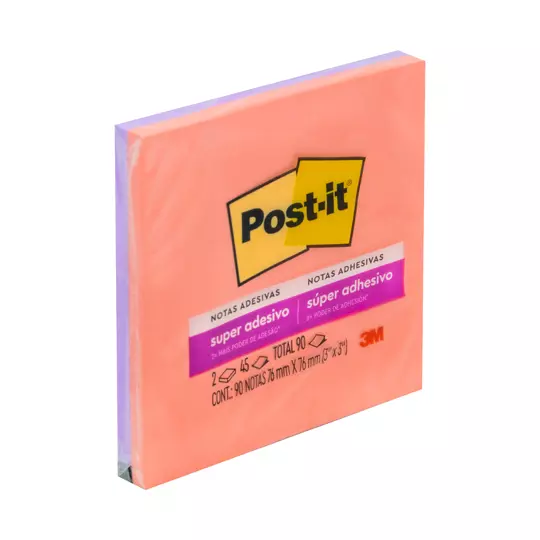 Notas adhesivas Mod. 654-ss Post-it Style 3x3 pulgadas, block bicolor super stic