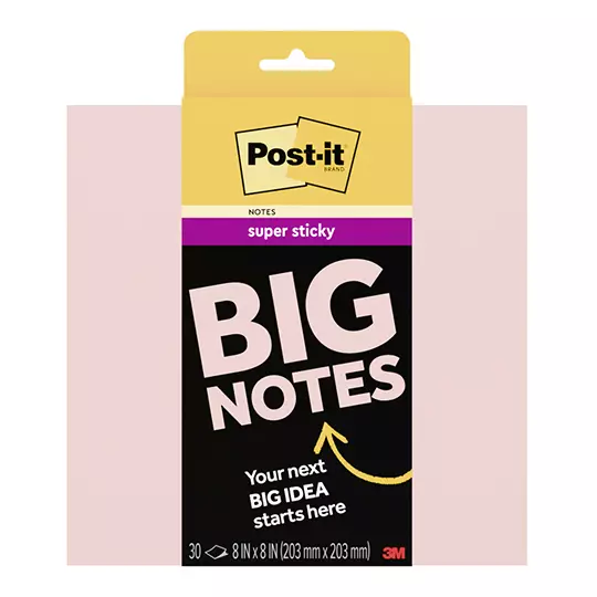 Notas adhesivas Post-It BIG NOTE Super Sticky 6 x 6 pulg color rosa c/30 notas