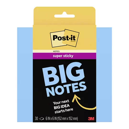 Notas adhesivas Post-It BIG NOTE Super Sticky 6 x 6 pul color lavanda c/30 notas