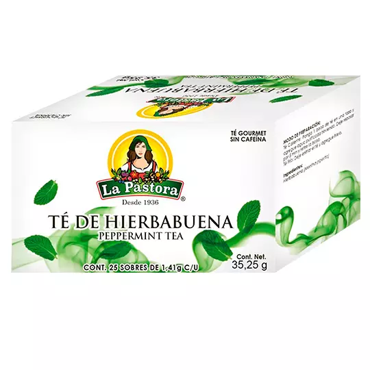 Té de hierbabuena LA PASTORA caja con 25 sobres