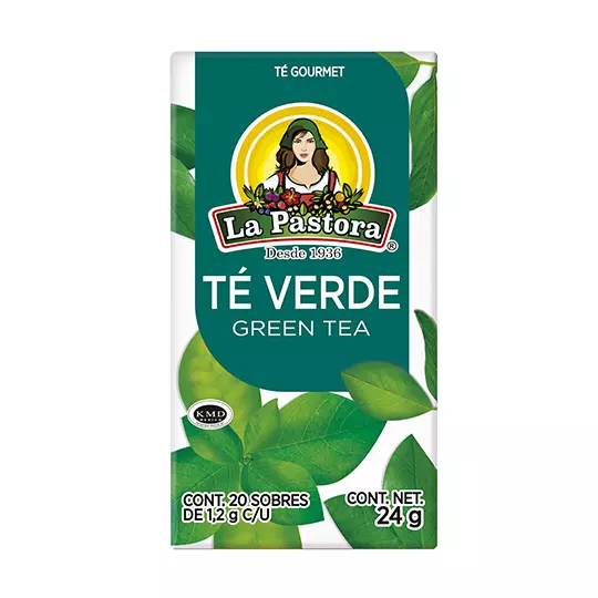 Té verde LA PASTORA caja con 25 sobres.