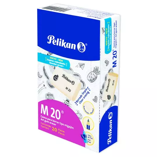 Goma Pelikan M20 de tipo migajón caja con 20 piezas