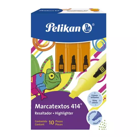 Resaltador de texto Pelikan 414 color naranja caja con 10 piezas