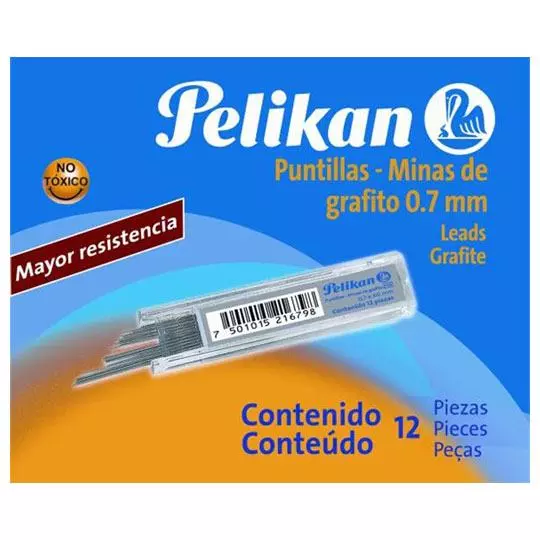 Puntillas de grafito Pelikan de 0.7 mm HB tubo con 12 puntillas