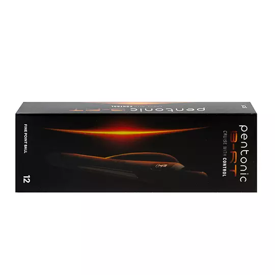 LM-Bolígrafo retráctil fino Pentonic B-RT 0.7 mm color negro caja con 12 piezas