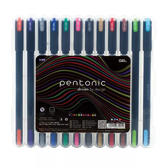 Bolígrafo de gel Pentonic Gel Pen 0.6, 0.7 y 1.0 mm colores surtidos c/12 piezas
