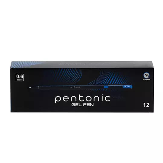 Bolígrafo de gel extra fino Pentonic Gel Pen 0.6 mm color verde caja c/12 pzs