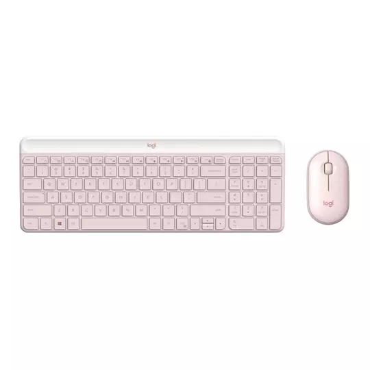 Kit Teclado y Mouse Logitech MK470 RF Inalámbrico USB Rosa (Español)